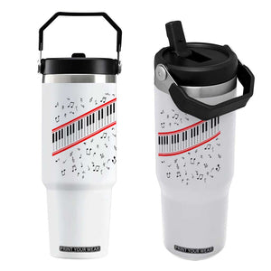 Piano Keyboard Graphic Flip Straw Tumbler Musical Notes Alignment Pianist TS02 One Size: 30 oz White Print Your Wear