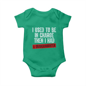 Funny Grandpas Girls Quote Classic Graphic Baby Onesie I Used To Be In Charge Then I Had A Granddaughter TS02 Irish Green Print Your Wear