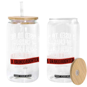 Funny Grandpas Girls Quote Classic Graphic Glass Can I Used To Be In Charge Then I Had A Granddaughter TS02 Print Your Wear