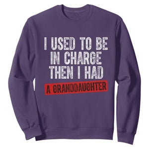 Funny Grandpas Girls Quote Classic Graphic Sweatshirt I Used To Be In Charge Then I Had A Granddaughter TS02 Purple Print Your Wear
