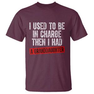 Funny Grandpas Girls Quote Classic Graphic T Shirt I Used To Be In Charge Then I Had A Granddaughter TS02 Maroon Print Your Wear