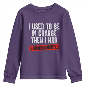 Funny Grandpas Girls Quote Classic Graphic Youth Sweatshirt I Used To Be In Charge Then I Had A Granddaughter TS02 Purple Print Your Wear