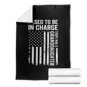 Patriotic American Flag Grandfather Pride Throw Blanket I Used To Be In Charge Granddaughter Funny Grandpas Girls Distressed USA Style TS02 Black Print Your Wear