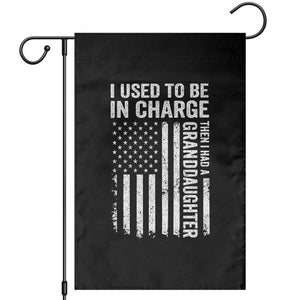 Patriotic American Flag Grandfather Pride Garden Flag I Used To Be In Charge Granddaughter Funny Grandpas Girls Distressed USA Style TS02 Black Print Your Wear
