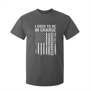 Patriotic American Flag Grandfather Pride T Shirt For Kid I Used To Be In Charge Granddaughter Funny Grandpas Girls Distressed USA Style TS02 Dark Heather Print Your Wear