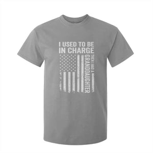 Patriotic American Flag Grandfather Pride T Shirt For Kid I Used To Be In Charge Granddaughter Funny Grandpas Girls Distressed USA Style TS02 Sport Gray Print Your Wear