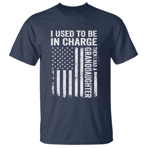Patriotic American Flag Grandfather Pride T Shirt I Used To Be In Charge Granddaughter Funny Grandpas Girls Distressed USA Style TS02 Navy Print Your Wear