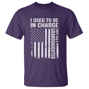 Patriotic American Flag Grandfather Pride T Shirt I Used To Be In Charge Granddaughter Funny Grandpas Girls Distressed USA Style TS02 Purple Print Your Wear