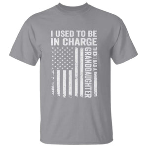 Patriotic American Flag Grandfather Pride T Shirt I Used To Be In Charge Granddaughter Funny Grandpas Girls Distressed USA Style TS02 Sport Gray Print Your Wear