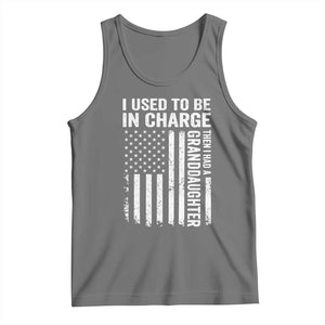 Patriotic American Flag Grandfather Pride Tank Top I Used To Be In Charge Granddaughter Funny Grandpas Girls Distressed USA Style