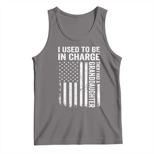 Patriotic American Flag Grandfather Pride Tank Top I Used To Be In Charge Granddaughter Funny Grandpas Girls Distressed USA Style