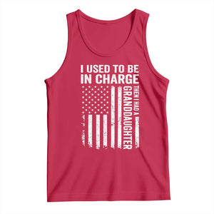 Patriotic American Flag Grandfather Pride Tank Top I Used To Be In Charge Granddaughter Funny Grandpas Girls Distressed USA Style