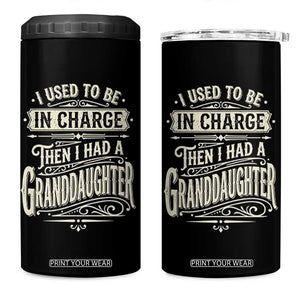 Vintage Style Western Funny Grandpas Girls 4 in 1 Can Cooler Tumbler I Used To Be In Charge Then I Had A Granddaughter Retro Look TS02 One Size: 16 oz Black Print Your Wear