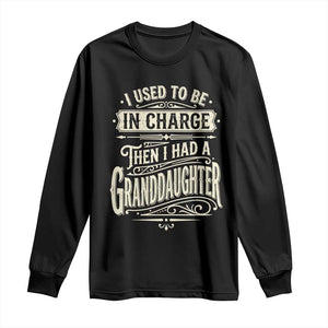 Vintage Style Western Funny Grandpas Girls Long Sleeve Shirt I Used To Be In Charge Then I Had A Granddaughter Retro Look TS02 Black Print Your Wear
