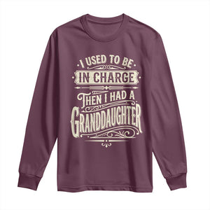 Vintage Style Western Funny Grandpas Girls Long Sleeve Shirt I Used To Be In Charge Then I Had A Granddaughter Retro Look TS02 Maroon Print Your Wear
