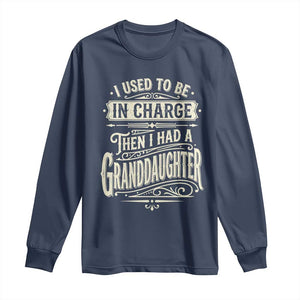 Vintage Style Western Funny Grandpas Girls Long Sleeve Shirt I Used To Be In Charge Then I Had A Granddaughter Retro Look TS02 Navy Print Your Wear