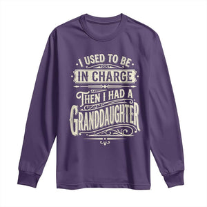 Vintage Style Western Funny Grandpas Girls Long Sleeve Shirt I Used To Be In Charge Then I Had A Granddaughter Retro Look TS02 Purple Print Your Wear