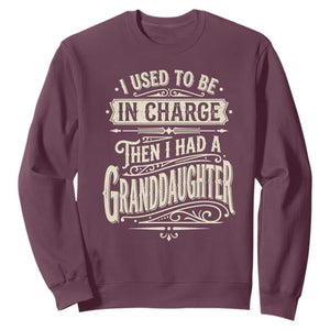 Vintage Style Western Funny Grandpas Girls Sweatshirt I Used To Be In Charge Then I Had A Granddaughter Retro Look TS02 Maroon Print Your Wear