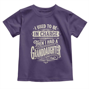 Vintage Style Western Funny Grandpas Girls Toddler T Shirt I Used To Be In Charge Then I Had A Granddaughter Retro Look TS02 Purple Print Your Wear