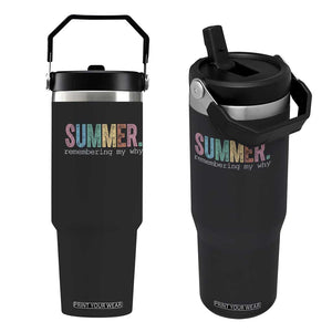 Summer Remembering My Why Flip Straw Tumbler Funny Distressed Retro End of School Year Teacher Typography TS02 One Size: 30 oz Black Print Your Wear