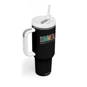 Summer Remembering My Why Tumbler With Handle Funny Distressed Retro End of School Year Teacher Typography TS02 Print Your Wear
