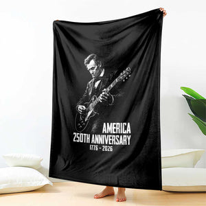 America 250th Anniversary Abraham Lincoln Rock Star Throw Blanket Funny Electric Guitar Player 1776 to 2026 Semiquincentennial TS02 Print Your Wear