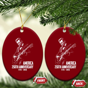 America 250th Anniversary Abraham Lincoln Rock Star Ceramic Ornament Funny Electric Guitar Player 1776 to 2026 Semiquincentennial TS02 Print Your Wear
