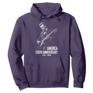 America 250th Anniversary Abraham Lincoln Rock Star Hoodie Funny Electric Guitar Player 1776 to 2026 Semiquincentennial TS02 Purple Print Your Wear