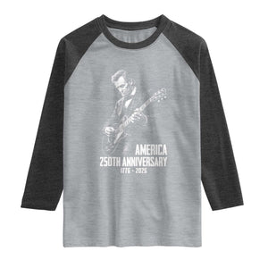America 250th Anniversary Abraham Lincoln Rock Star Raglan Shirt Funny Electric Guitar Player 1776 to 2026 Semiquincentennial TS02 Heather Gray Heather Charcoal Print Your Wear