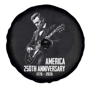America 250th Anniversary Abraham Lincoln Rock Star Spare Tire Cover Funny Electric Guitar Player 1776 to 2026 Semiquincentennial TS02 Print Your Wear