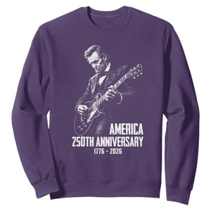 America 250th Anniversary Abraham Lincoln Rock Star Sweatshirt Funny Electric Guitar Player 1776 to 2026 Semiquincentennial TS02 Purple Print Your Wear