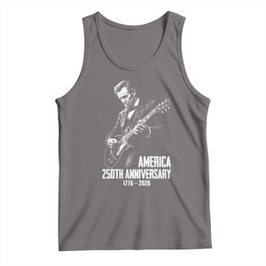 America 250th Anniversary Abraham Lincoln Rock Star Tank Top Funny Electric Guitar Player 1776 to 2026 Semiquincentennial TS02 Deep Heather Print Your Wear