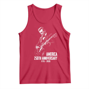America 250th Anniversary Abraham Lincoln Rock Star Tank Top Funny Electric Guitar Player 1776 to 2026 Semiquincentennial TS02 Red Print Your Wear