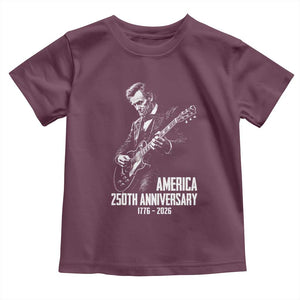 America 250th Anniversary Abraham Lincoln Rock Star Toddler T Shirt Funny Electric Guitar Player 1776 to 2026 Semiquincentennial TS02 Maroon Print Your Wear