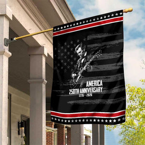 America 250th Anniversary Abraham Lincoln Rock Star Patriotic Garden Flag Funny Electric Guitar Player 1776 to 2026 Semiquincentennial