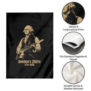 America's 250th George Washington Rock Star Garden Flag Funny Electric Guitar Player Vintage 1776 to 2026 Semiquincentennial TS02 Print Your Wear