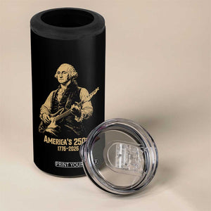 America's 250th George Washington Rock Star 4 in 1 Can Cooler Tumbler Funny Electric Guitar Player Vintage 1776 to 2026 Semiquincentennial TS02 Print Your Wear