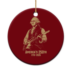 America's 250th George Washington Rock Star Ceramic Ornament Funny Electric Guitar Player Vintage 1776 to 2026 Semiquincentennial TS02 1pc Red Print Your Wear
