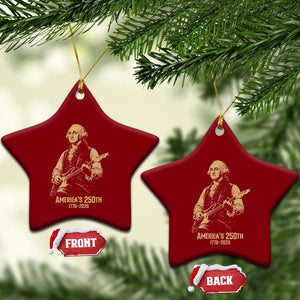 America's 250th George Washington Rock Star Ceramic Ornament Funny Electric Guitar Player Vintage 1776 to 2026 Semiquincentennial TS02 Print Your Wear