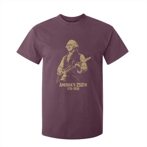 America's 250th George Washington Rock Star T Shirt For Kid Funny Electric Guitar Player Vintage 1776 to 2026 Semiquincentennial TS02 Maroon Print Your Wear