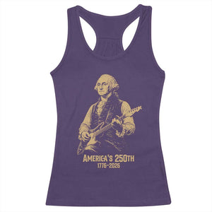 America's 250th George Washington Rock Star Racerback Tank Top Funny Electric Guitar Player Vintage 1776 to 2026 Semiquincentennial TS02 Purple Print Your Wear