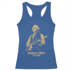 America's 250th George Washington Rock Star Racerback Tank Top Funny Electric Guitar Player Vintage 1776 to 2026 Semiquincentennial TS02 Royal Blue Print Your Wear
