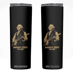 America's 250th George Washington Rock Star Skinny Tumbler Funny Electric Guitar Player Vintage 1776 to 2026 Semiquincentennial TS02 Black Print Your Wear