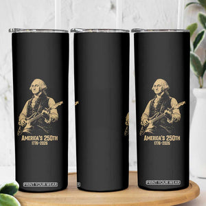 America's 250th George Washington Rock Star Skinny Tumbler Funny Electric Guitar Player Vintage 1776 to 2026 Semiquincentennial TS02 Print Your Wear