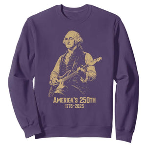 America's 250th George Washington Rock Star Sweatshirt Funny Electric Guitar Player Vintage 1776 to 2026 Semiquincentennial TS02 Purple Print Your Wear