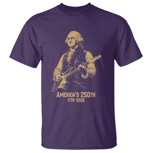 America's 250th George Washington Rock Star T Shirt Funny Electric Guitar Player Vintage 1776 to 2026 Semiquincentennial TS02 Purple Print Your Wear