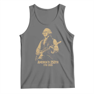 America's 250th George Washington Rock Star Tank Top Funny Electric Guitar Player Vintage 1776 to 2026 Semiquincentennial TS02 Black Heather Print Your Wear