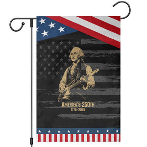 America's 250th George Washington Rock Star Patriotic Garden Flag Funny Electric Guitar Player Vintage 1776 to 2026 Semiquincentennial