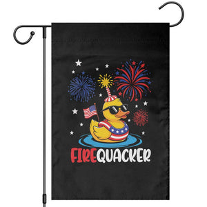 Firequacker Funny Patriotic Rubber Duck Garden Flag Cool American Flag Sunglasses and Stars Swim Ring Summer Fireworks TS02 Black Print Your Wear