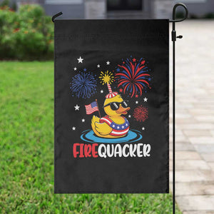 Firequacker Funny Patriotic Rubber Duck Garden Flag Cool American Flag Sunglasses and Stars Swim Ring Summer Fireworks TS02 Print Your Wear